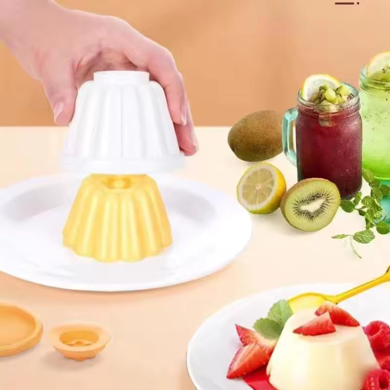 4pcs Plastic Pudding Molds Jelly Panna Cotta Molds With Lids Pudding Pans Dessert Cups Chocolate Custard Mould Baking Tool
