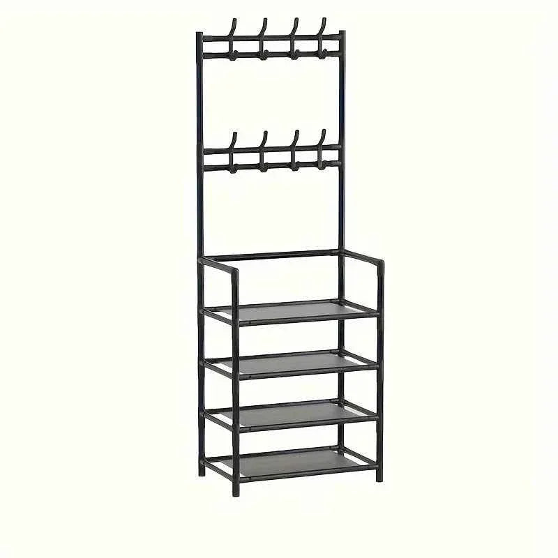 5 Layer Living Room Shoe Rack Multi-Layer Storage Shelf DIY Clothes Hanger Simple Floor-Standing Organizer - Clarify.pk
