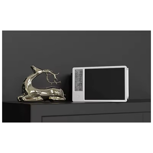 Compact Multi-Function Electronic Calendar Desktop Calendar LCD Handwriting Board Office Memo Desktop Ornament Calendar,Black Du