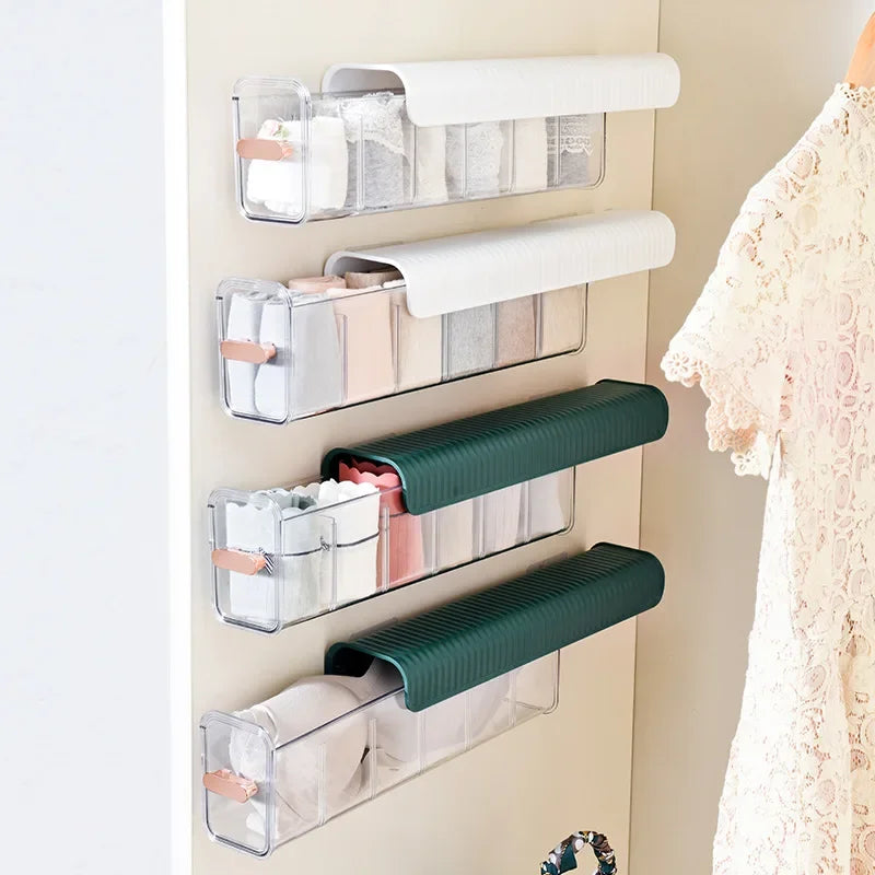 Wall-mounted Transparent Underwear Panties Socks Storage Box Closet Storage Box Bedroom Kitchen Seasoning Universal Storage Box