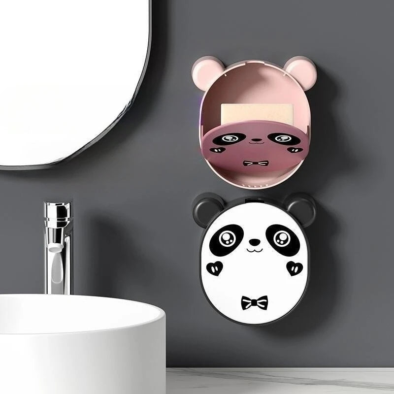Soap Box with Lid Fragrance Soap Box Wall Mounted Drain Free Hole Free Flip Cover Soap Box Bathroom Laundry Soap Box