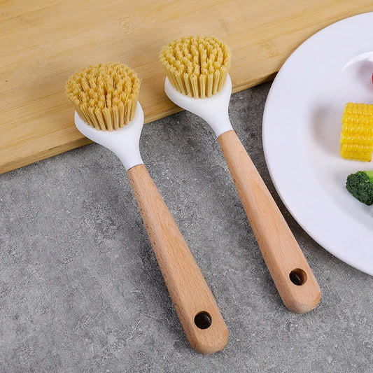 Long Handle Kitchen Cleaning Brush Non-Stick Oil Scouring Pot Brush No Scratch Pot Scrubber Handle for Home Use