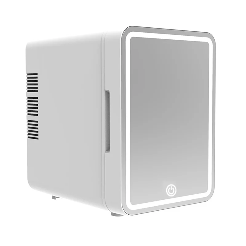 Makeup Fridge With LED Light Mirror 4L Mini Fridge For Bedroom Car Small Refrigerator For Cosmetics, Skin Care US Plug Durable-A
