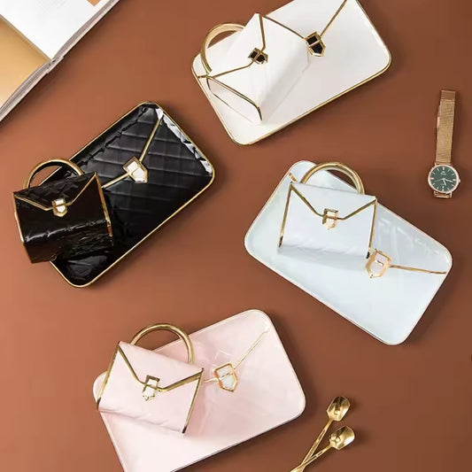 10Oz Aesthetic Handbag Shaped Mug Creative Elegant Ceramic Water Cups Sets Luxury Coffee Mugs Women Drinkware Office Decor Gift