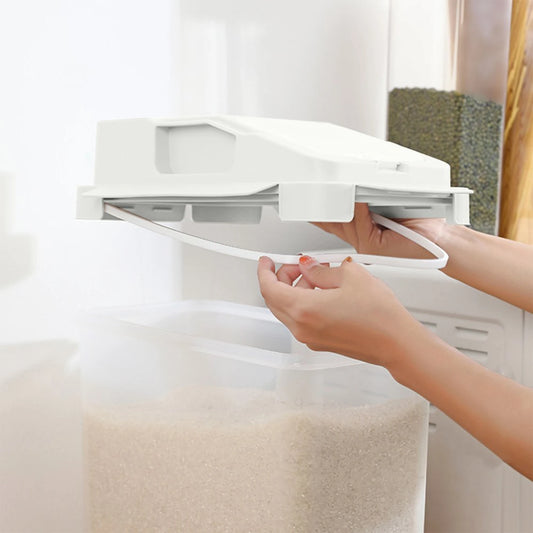 Airtight 20 lbs Rice Storage Container with Wheels, Measuring Cup - Ideal for Rice Flour Cereal Pet Food