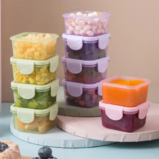 MINI Food Storage Container Plastic Moisture-proof Containers Mini Kitchen Storage Box with Leakproof Lid Kitchen Accessories