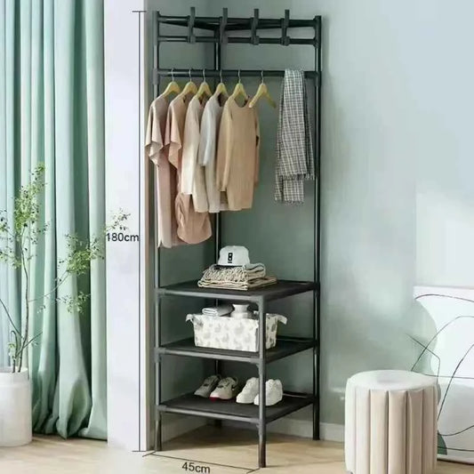 Bedrooms Corner Clothes Rack Multi-Layer Nightstand Clothes Coat Racks Simple Household Bedroom Floor Standing Hangers Shelve
