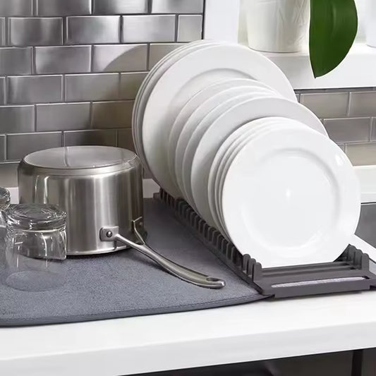 Folding Tableware Drainer Mat Thickened Breathable Dish Drain Rack Non-slip Absorbent Pad Kitchen Creative