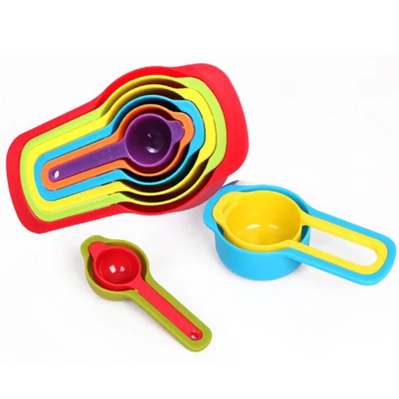 6-piece Set of Graduated Rainbow Measuring Spoons Plastic Measuring SSpoons Kitchen Baking Utensils Plastic Measuring Spoon