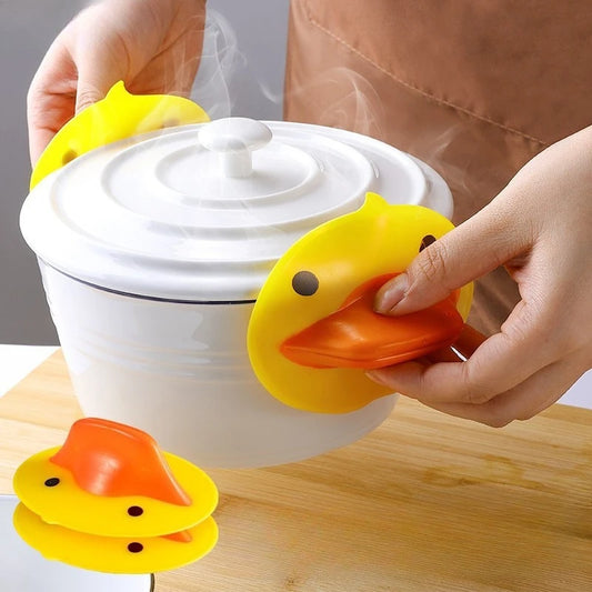 Little Yellow Duck Anti-heat Clip Kitchen Duck Beak Heat Insulation Pad High Temperature Resistance Self-priming Anti-heat Clip