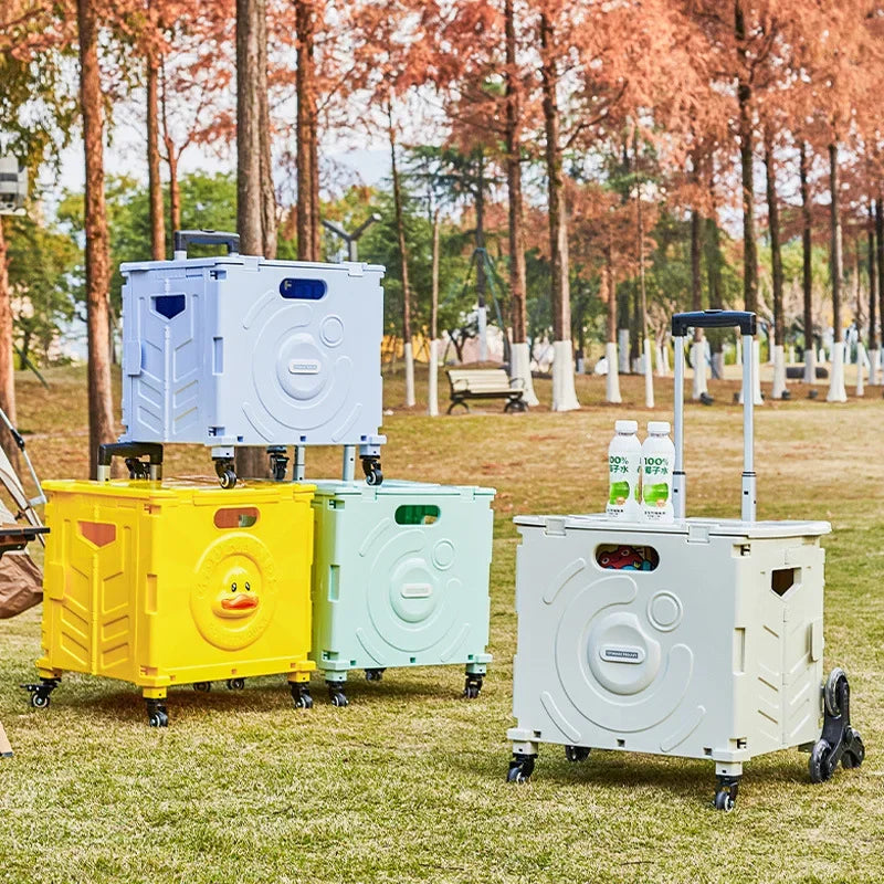 Outdoor Folding Trolley, Upstairs Climbing Camping Trolley, Large Storage Trolley, Family Car Folding Shopping Cart