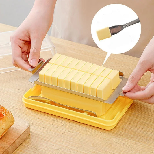 1PC Butter Portioning Cutting Preservation Box Transparent With Cover Storage Box Food Grade Refrigerator Specific Plastic Box