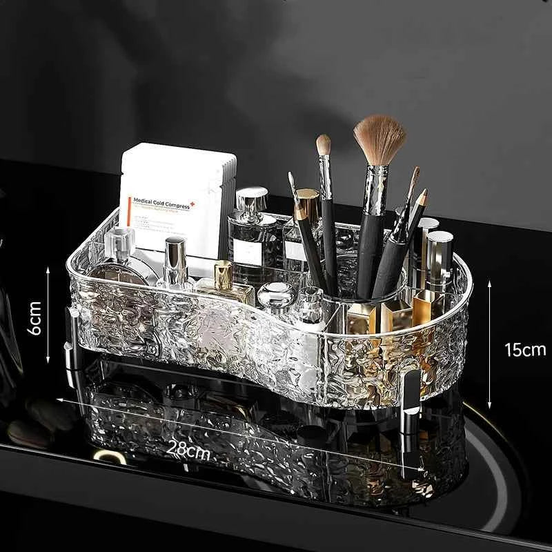 Makeup Organizer Tray Desktop Cosmetic Brushes Skincare Lipstick Storage Box Perfume Holder