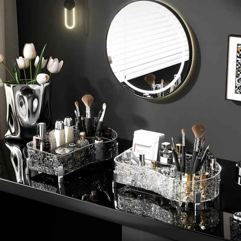 Makeup Organizer Tray Desktop Cosmetic Brushes Skincare Lipstick Storage Box Perfume Holder
