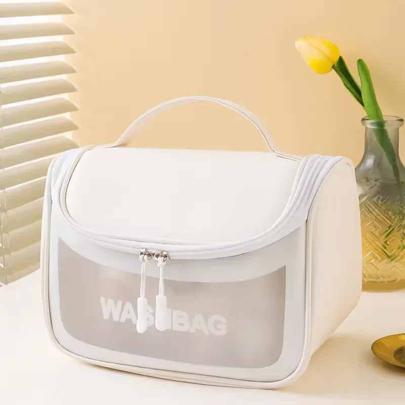 Large Capacity Cosmetic Bag – Waterproof Transparent PVC Travel Pouch - Clarify.pk