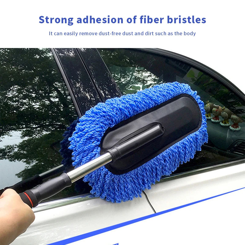 Car Body Cleaning Removable Car Wash Brush Telescopic Flat Wax Brush Wax Mop Cleaning Brush Car Duster Dust Brush