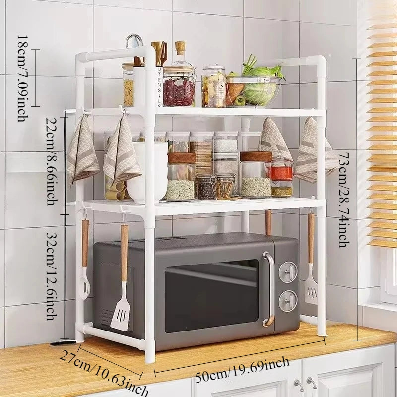 Kitchen Storage Rack 2/3 Layer Seasoning Storage Racks Space Saving Elevated Design Seasoning Storages Rack Kitchen Holders