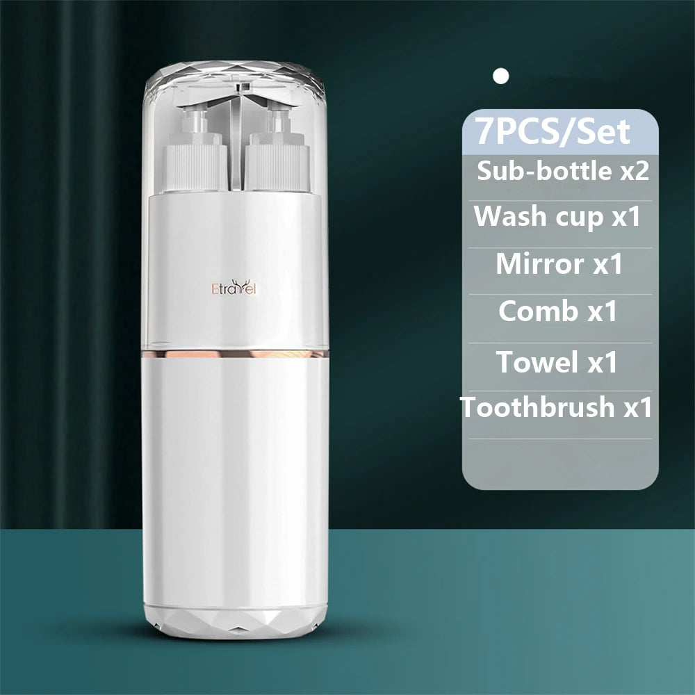 Travel Wash Set Toothpaste Shampoo Storage Bottle Outdoor Portable Toiletries Organizer Box Mouthwash Cup Bathroom Accessories