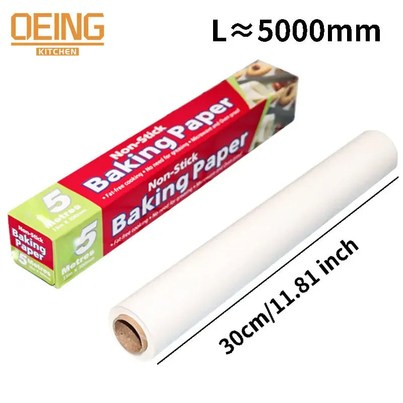 5000mm Parchment Paper Baking Sheets Non-Stick Precut for Baking Grilling Air Fryer Steaming Cookie Disposable Mats