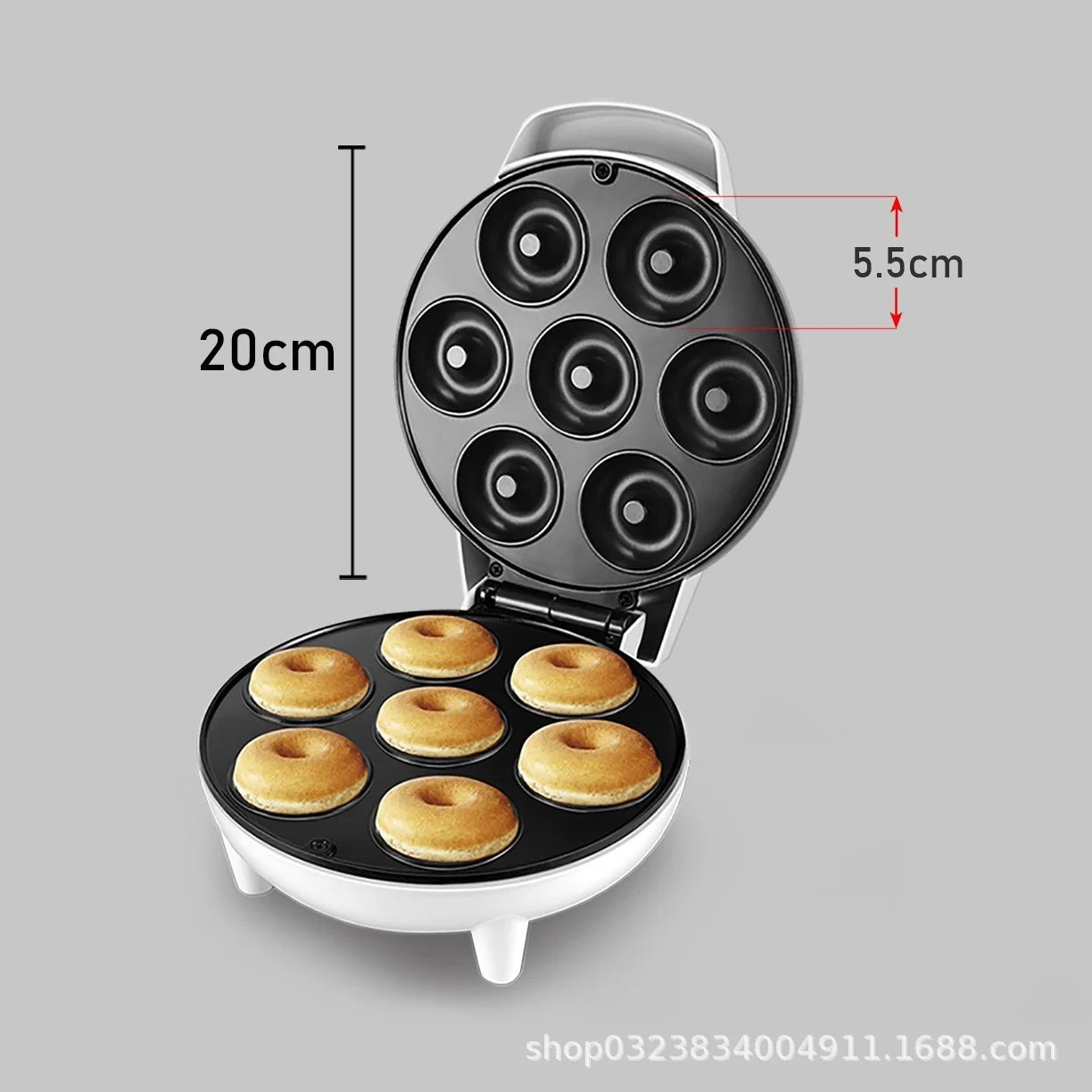 Mini Donuts Machine. Household Seven-Hole Donut Machine Double-Sided Heating Breakfast Machine Multifunctional Cake Machine.