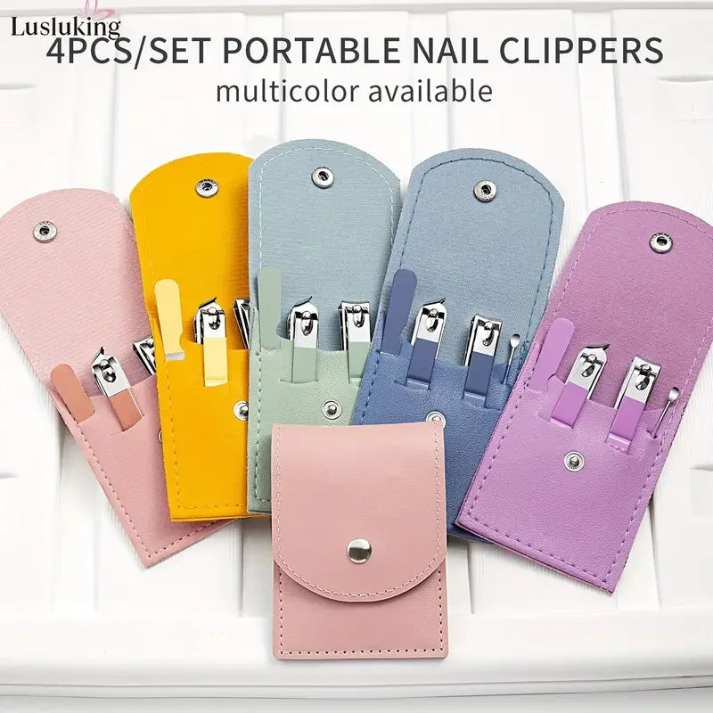 4 Pcs/Set Nail Clipper Manicure Set High Quality Stainless Nail Cutter Pedicure Scissor Cuticle Nipper Nail Tools Personal Care
