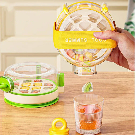 Summer Dopamine Ice Lattice Straw Cup 350ml Pressing Ice Box Mold Outdoor Straw Cup Fitness Drink Curling Creative Cooling Tool