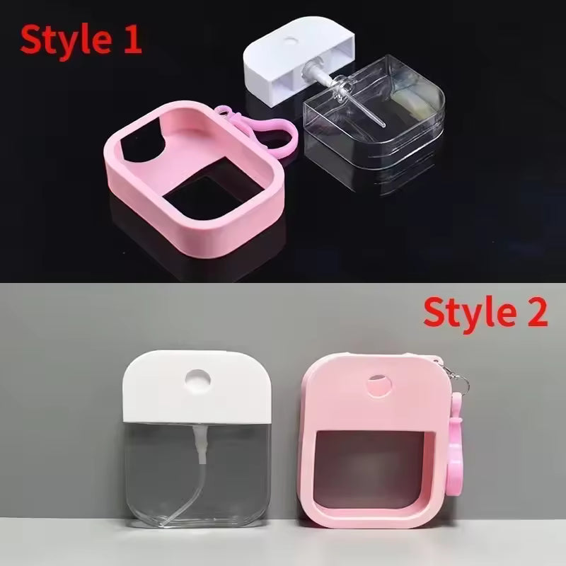 CNKESS 38ml Spray Small Sanitizing Spray Scented Vegan Hand Sanitizer with Keychain Perfume Alcohol Water Spray Bottle Travel