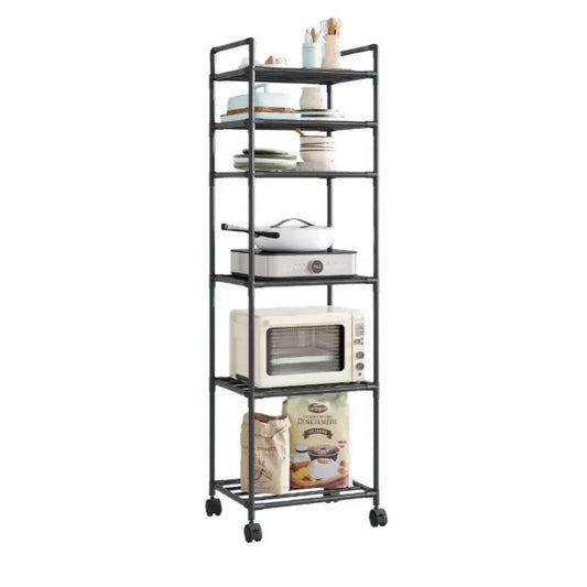Kitchen multi-level floor-standing storage rack, household movable storage rack, wall-mounted storage rack