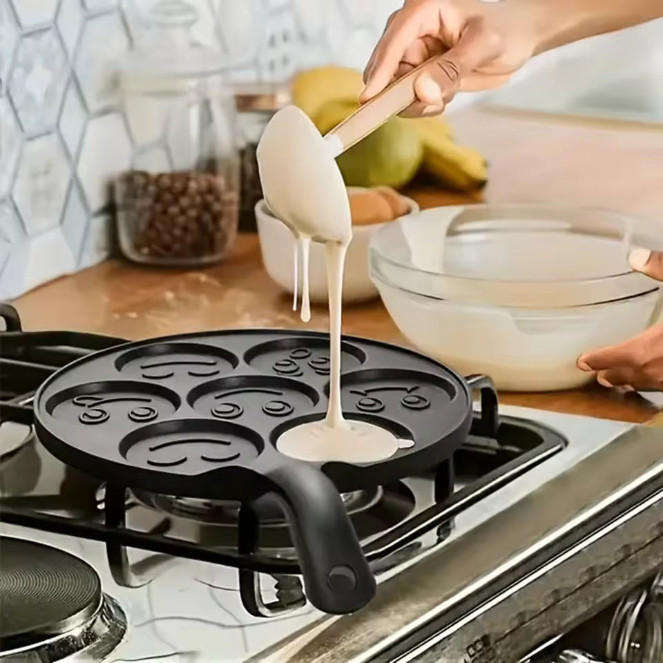 7/4 Cups Frying Pot Breakfast Maker Cooking Egg Pan Non-stick Griddle Pancake Steak Pan Thickened Mini Pancakes Maker for Kids