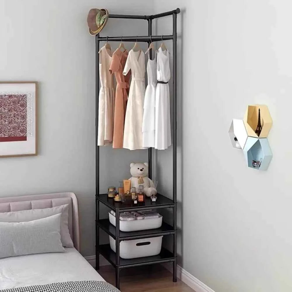 Bedrooms Corner Clothes Rack Multi-Layer Nightstand Clothes Coat Racks Simple Household Bedroom Floor Standing Hangers Shelve