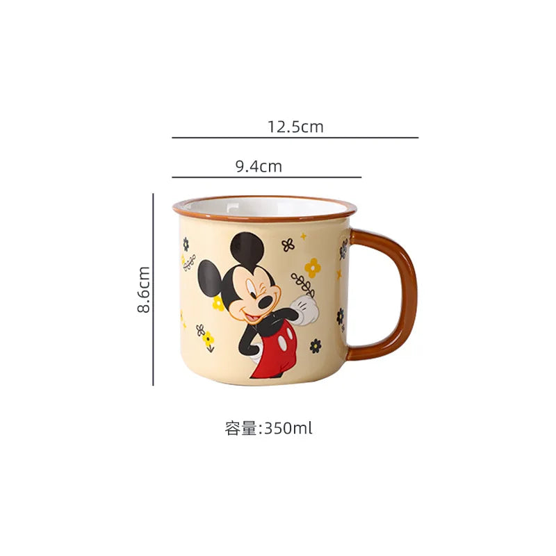 Cartoon Disney Mickey Minnie Kids Cup Lid Milk Mug Donald Duck Home Drinking Mouth Brushing Cup Children's WaterCup Kids Gifts
