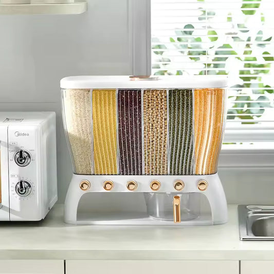 Food Storage Containers Divided Rice Bucket Household Sealed Storage Box Rice Storage Container Kitchen Items Rice Dispenser