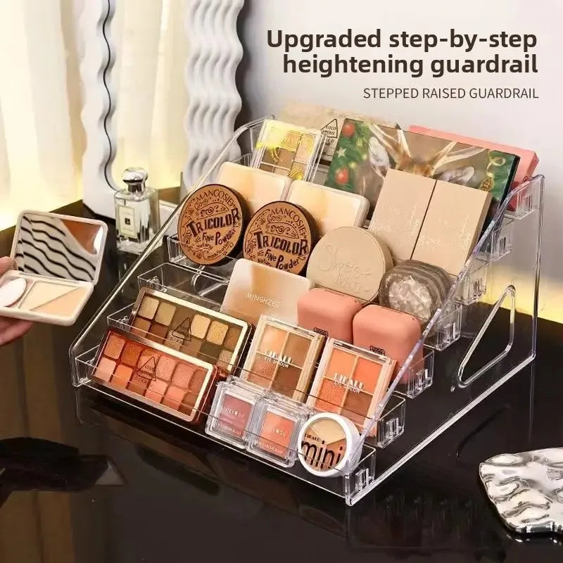 Acrylic Cosmetic Storage Box Transparent Display Stand Nail Polish Powder Compact Eyeshadow Perfume Organizer Desktop Holder