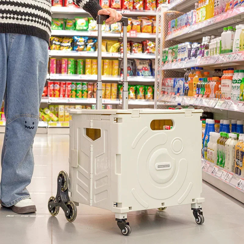 Outdoor Folding Trolley, Upstairs Climbing Camping Trolley, Large Storage Trolley, Family Car Folding Shopping Cart