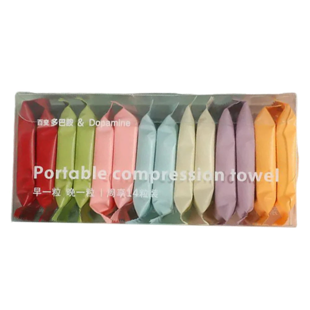 14Pcs Disposable Compressed Towels Thicker Travel Wash Cloth Absorbent Face Washcloths for Outdoor Camping Hiking