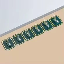 Strong Adhesive Six Row Hooks No Drilling Kitchen Bathroom Wall Multi-Function Powerful Traceless Sticky Hooks Closet Storage