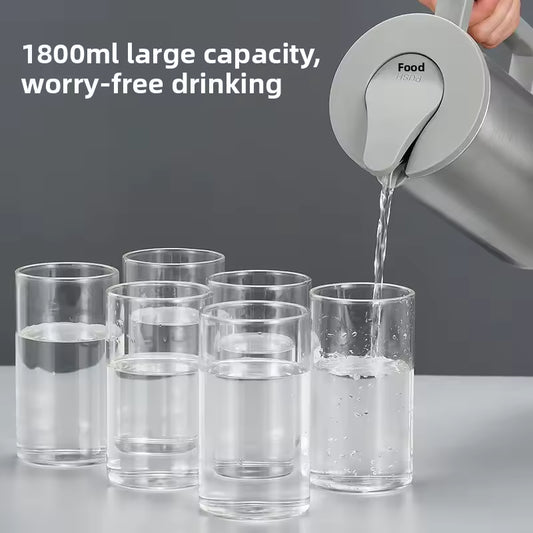 Stainless Steel Large Capacity Single Layer Cold Water Pot Korean Style Coffee Water Cup Multi Purpose Juice Tea Water Pot
