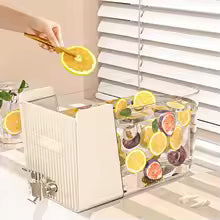 Cold Kettle With Faucet Fridge Water Dispenser Leakproof Beverage Drink Container 5.3 L Refrigerator Kettle Drink Dispenser With