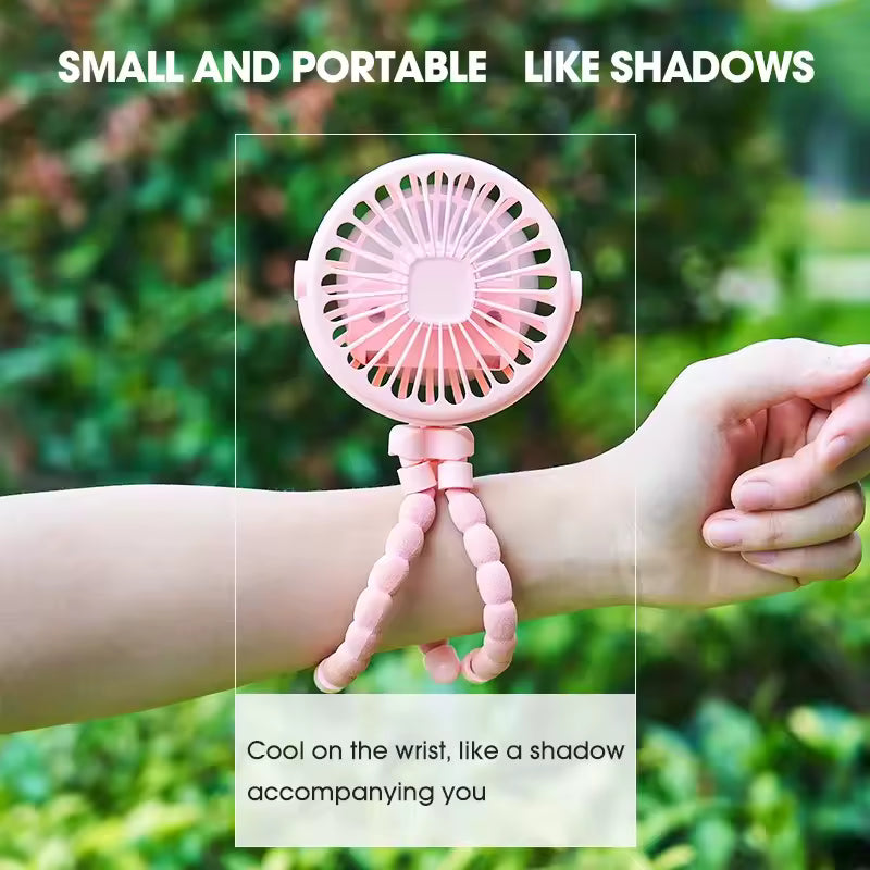 Small Fan Octopus Shape USB Charging With Flexible Tripod Clip Car Handle Fan Baby Stroller Fan Car Fan Stroller Cool