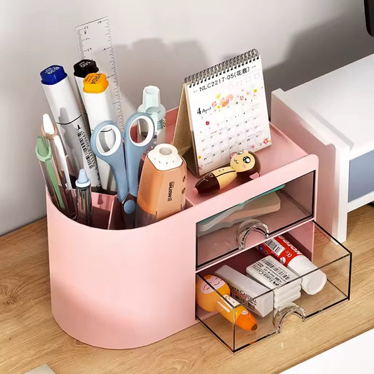 Pen holder office desktop storage box, large capacity student stationery sorting box, desk storage shelf