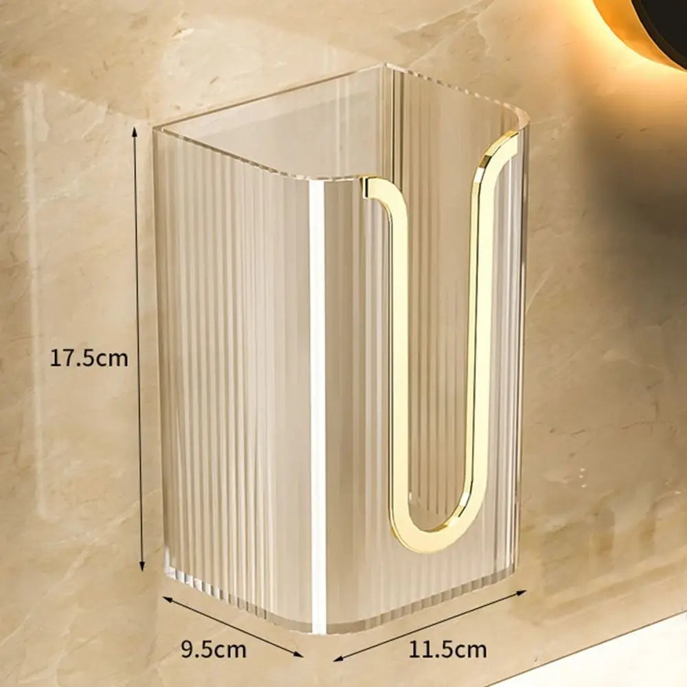 New Transparent Wall-Mounted Tissue Box MultiFunction Punch-free Paper Holder Adhesive Creative Napkin Storage Box Kitchen
