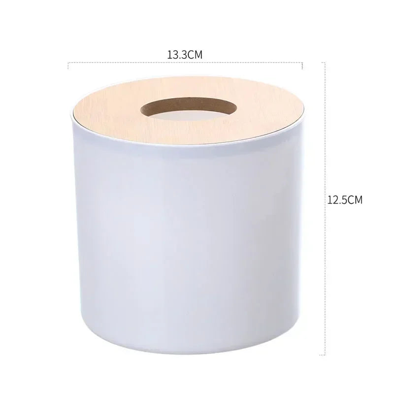Tissue Box Holder Kitchen Living Room Tissue Storage Box Toilet Bathroom Tissue Rack Round Container