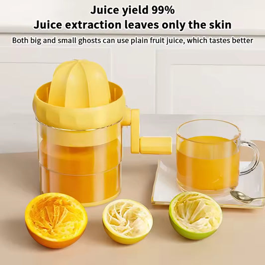 Manual Citrus Juicer With Rotating Crank - Max Juice Extraction For Lemon, Orange, Lime, Grapefruit | Ergonomic Handle