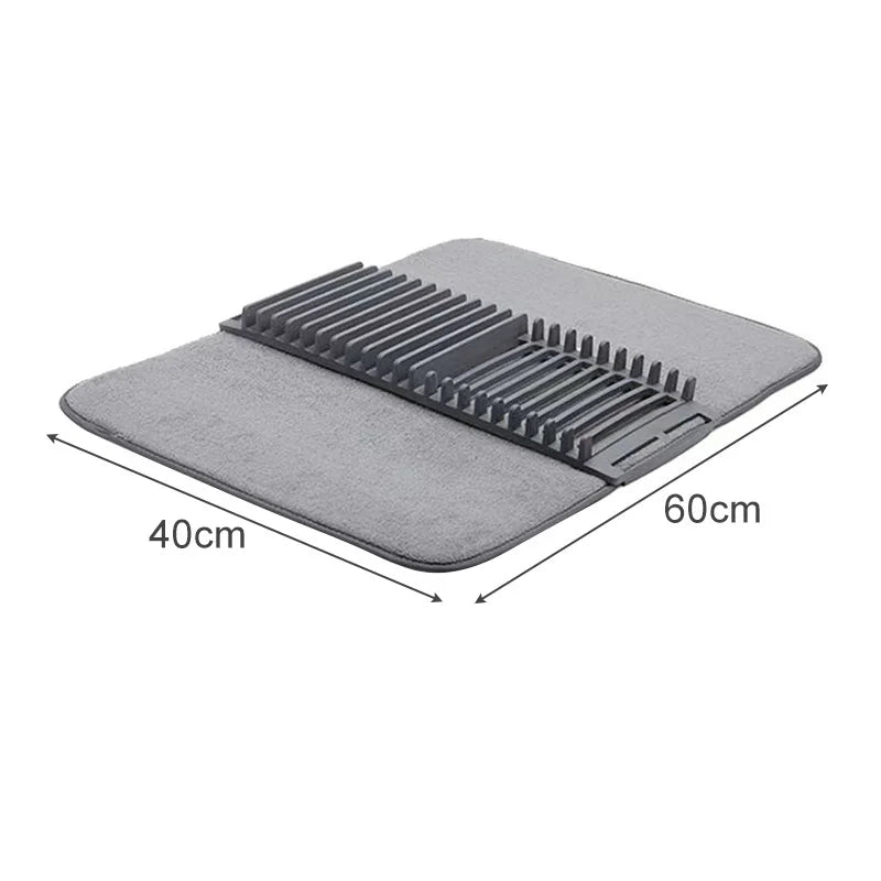 2-in-1 Drying Mat Non-slip Kitchen Sink Countertop Dish Drying Pads to Prevent Water Accumulation Kitchen Counter Mat