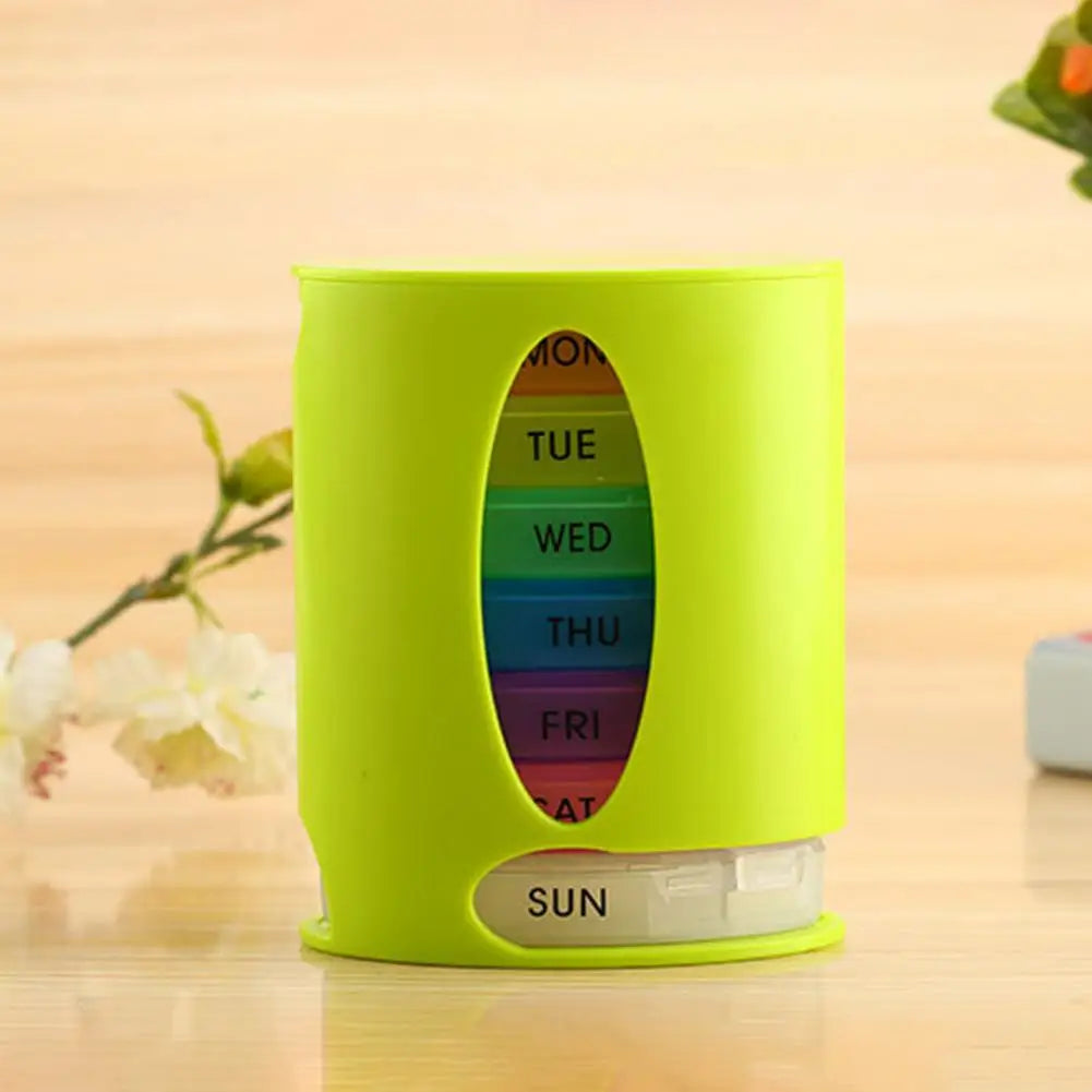 Practical Pill Holder Colorful Lightweight Pill Container Out Travel 7 Days Pill Storage Box Tablet Case