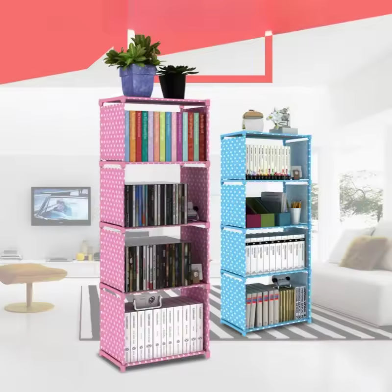 5 layer DIY Simple Bookshelf Easy Assembly Bookcase Can Be Moved Children's Debris Rack Shelf Home Furniture Book Shelf