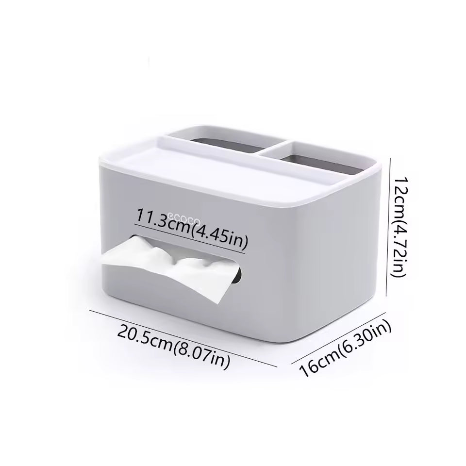 Nordic Style Tissue Paper Holder Box 2 Compartments Waterproof Desktop Storage Box Dustproof Non Slip Double Layer Tissue Box