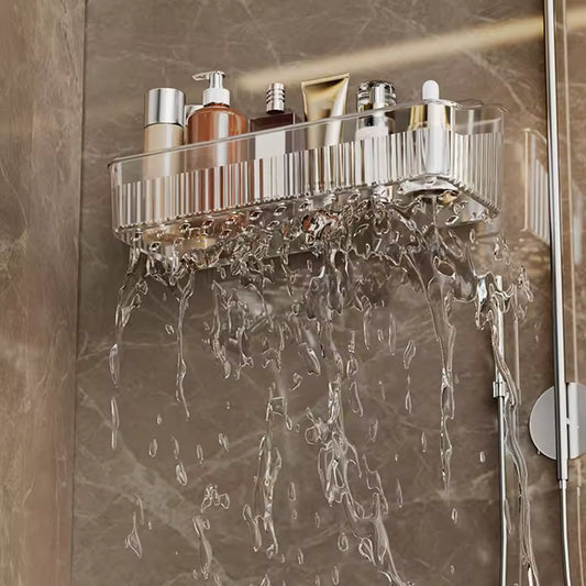 Useful Light Luxury Toilet Storage Rack Transparent Space Saving Cosmetic Organizer Wall Mounted Bathroom Shelf