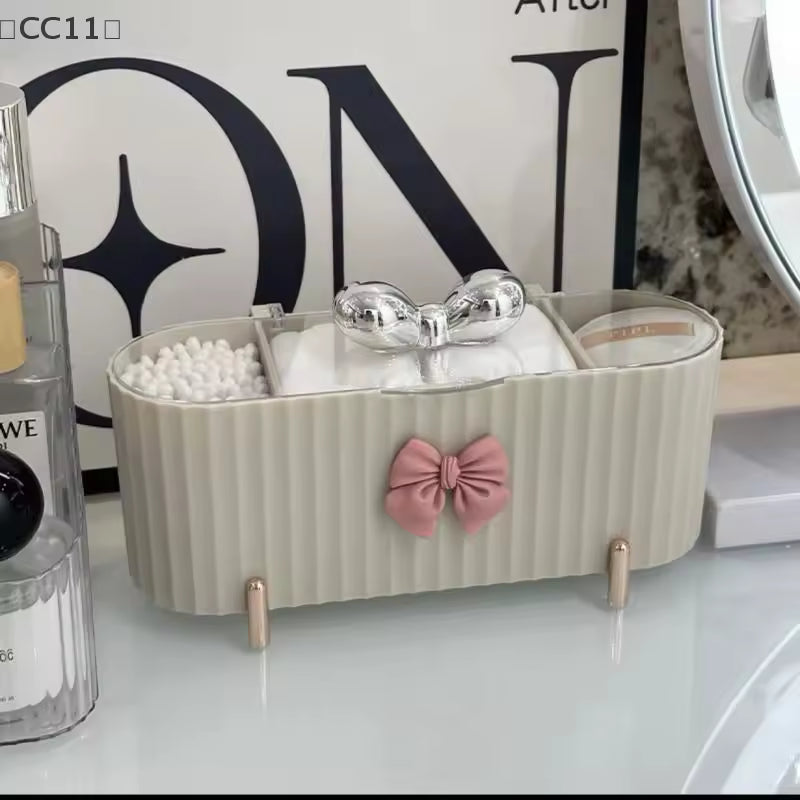 【CC11】Desktop Makeup Brushes Transparent Cotton Pads Beauty Egg Organizer Cosmetic Organizer Cotton Swabs Storage Case