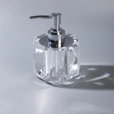Bathroom Set Crystal Glass Liquid Soap Dispenser & Dish Toothbrush Holder Gargle Cup Luxury Birthday Presents Tabletop Ornaments
